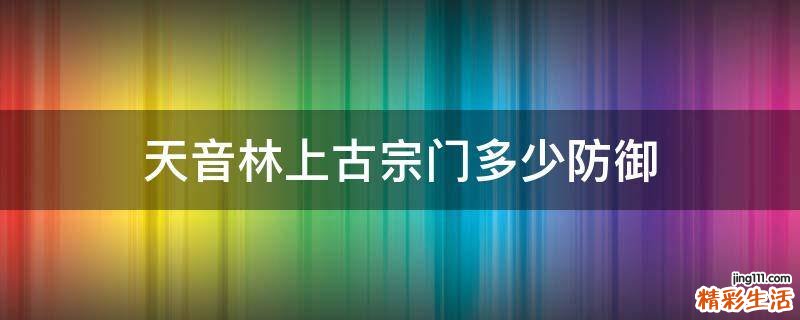 天音林上古宗门多少防御