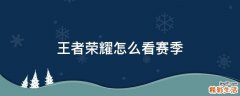 王者荣耀怎么看赛季