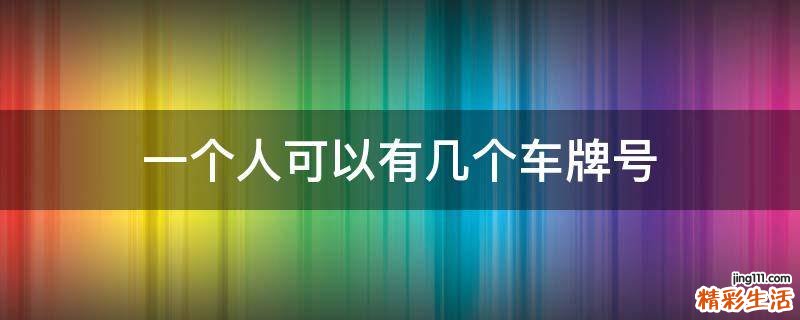 一个人可以有几个车牌号