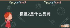极星2是什么品牌