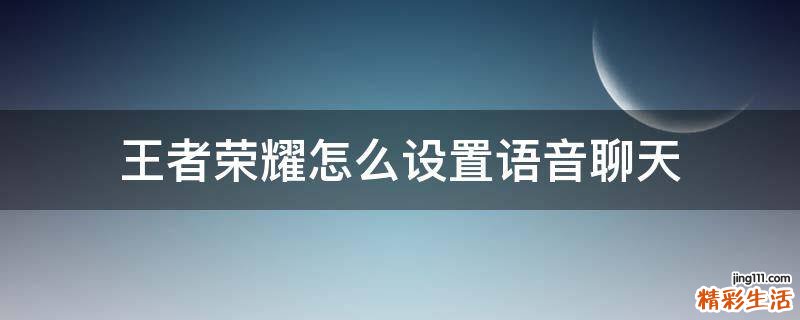 王者荣耀怎么设置语音聊天