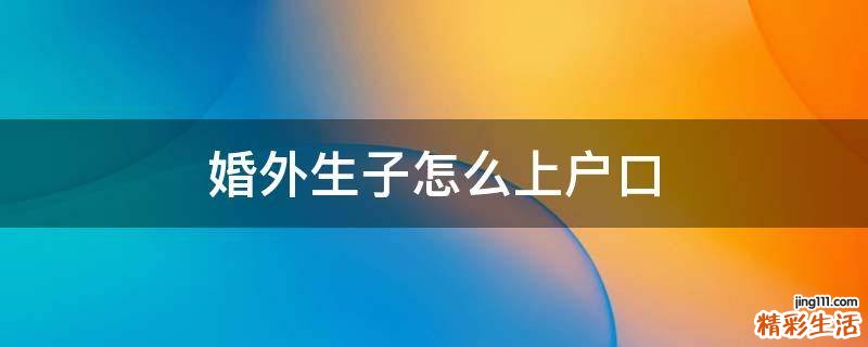 婚外生子怎么上户口