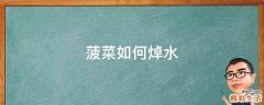 菠菜如何焯水