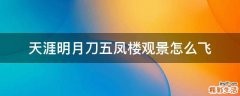天涯明月刀五凤楼观景怎么飞