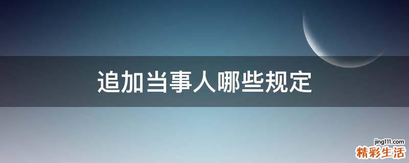 追加当事人哪些规定