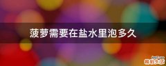 菠萝需要在盐水里泡多久