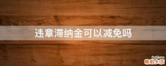 违章滞纳金可以减免吗