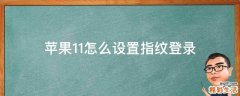 苹果11怎么设置指纹登录