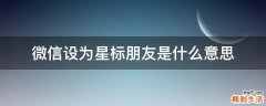微信设为星标朋友是什么意思