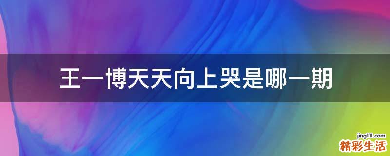 王一博天天向上哭是哪一期