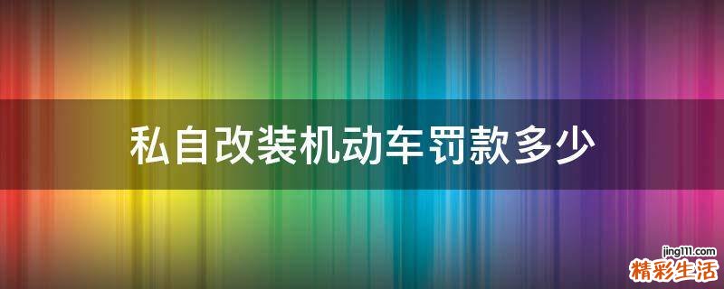 私自改装机动车罚款多少