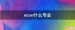 econ什么专业