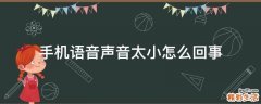 手机语音声音太小怎么回事