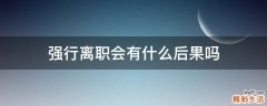 强行离职会有什么后果吗