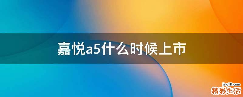 嘉悦a5什么时候上市