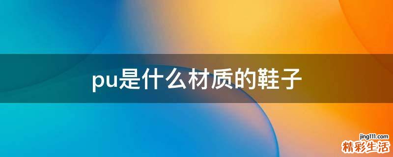 pu是什么材质的鞋子