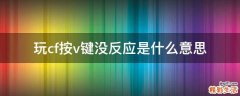 玩cf按v键没反应是什么意思