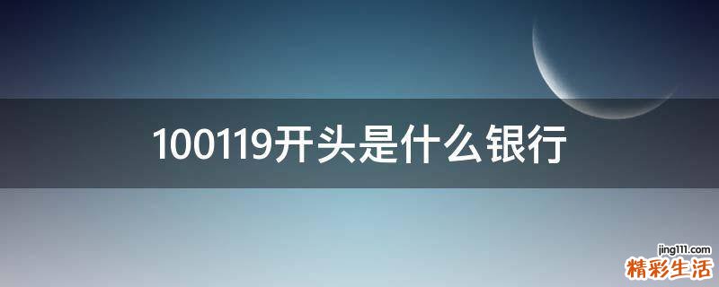 100119开头是什么银行