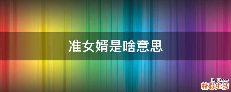 准女婿是啥意思