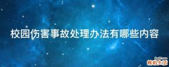校园伤害事故处理办法有哪些内容