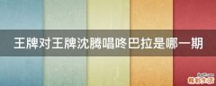王牌对王牌沈腾唱咚巴拉是哪一期