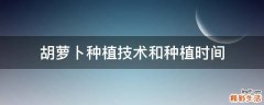 胡萝卜种植技术和种植时间