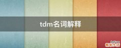 tdm名词解释