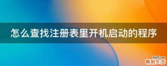 怎么查找注册表里开机启动的程序