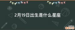 2月19日出生是什么星座