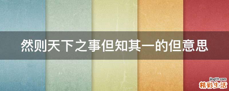 然则天下之事但知其一的但意思
