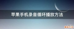 苹果手机录音循环播放方法