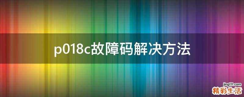p018c故障码解决方法