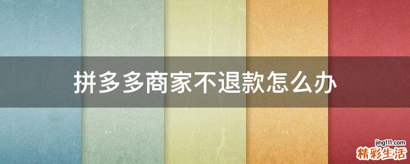 拼多多商家不退款怎么办