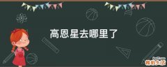 高恩星去哪里了