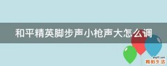 和平精英脚步声小枪声大怎么调