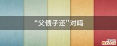“父债子还”对吗