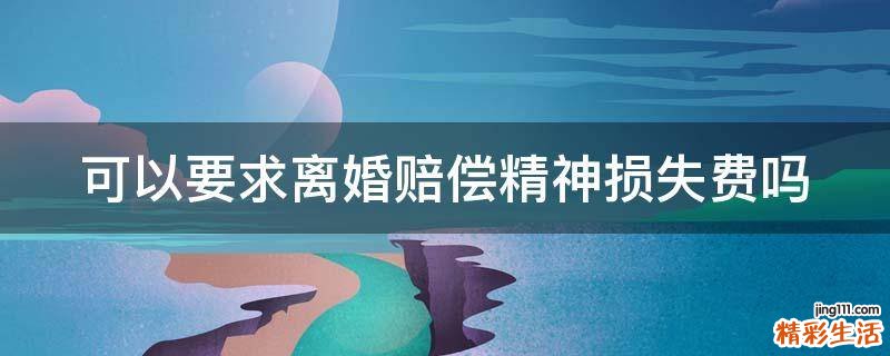 可以要求离婚赔偿精神损失费吗