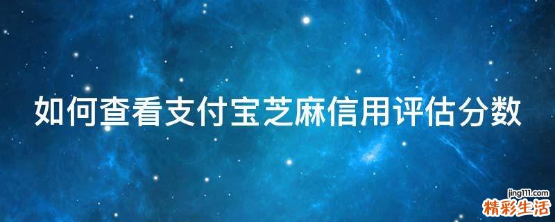 如何查看支付宝芝麻信用评估分数