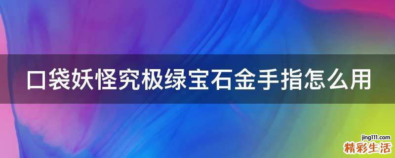 口袋妖怪究极绿宝石金手指怎么用