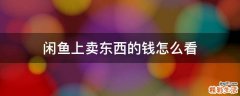 闲鱼上卖东西的钱怎么看