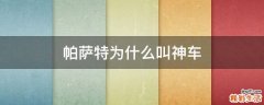 帕萨特为什么叫神车