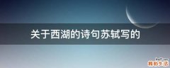 关于西湖的诗句苏轼写的