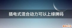 插电式混合动力可以上绿牌吗