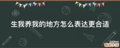生我养我的地方怎么表达更合适