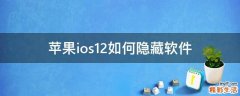 苹果ios12如何隐藏软件