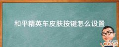 和平精英车皮肤按键怎么设置