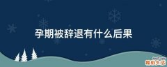 孕期被辞退有什么后果