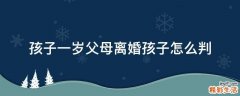 孩子一岁父母离婚孩子怎么判