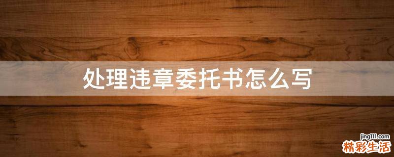 处理违章委托书怎么写