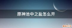 原神池中之盐怎么开